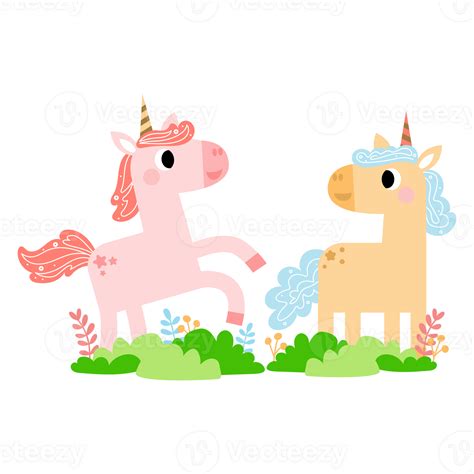 Cute Unicorns Pony Or Horse With Magical Png Clipart Unicorns