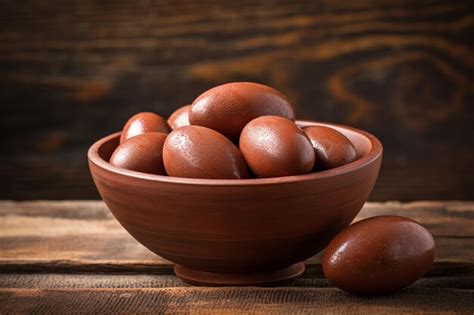 Premium Photo Brown Homemade Easter Chocolate Eggs In A Bowl