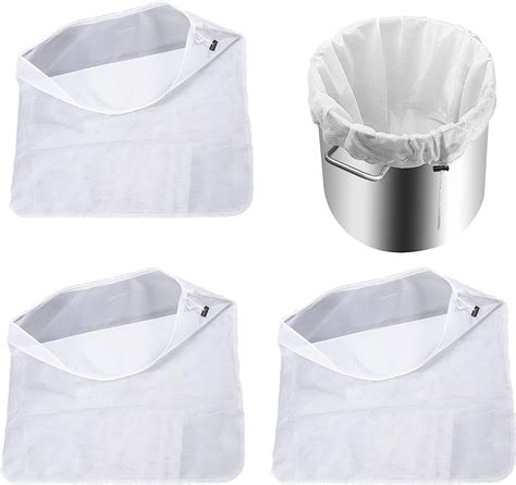 DXIA 3 Pcs Sac Brassage Biere Sacs filtrants blancs Réutilisable en