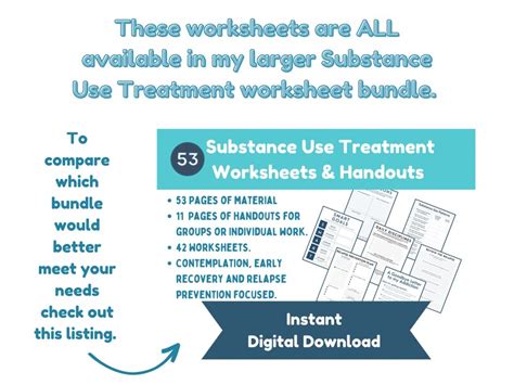 Relapse Prevention Plan Worksheet Bundle For Substance Use Disorder