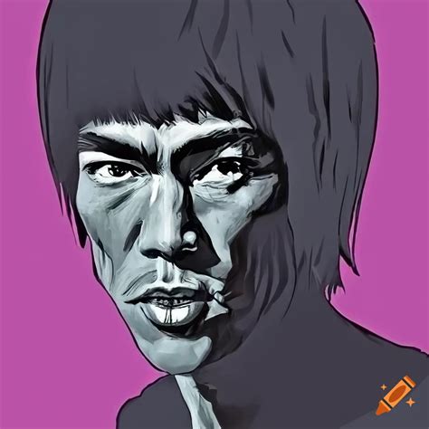 Monochrome Pop Art Portrait Of Bruce Lee On Craiyon