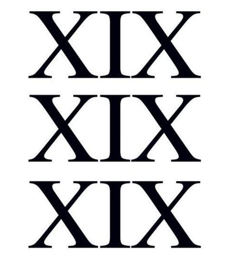 Roman Numeral 19 (Nineteen) Tattoo (3 tattoos) | Numerales romanos ...