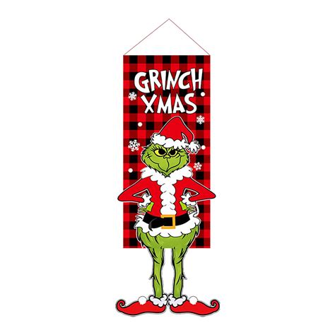 Podplug Christmas Grinch Decorations Christmas Holiday Seasonal Sign Hanging Decor Christmas