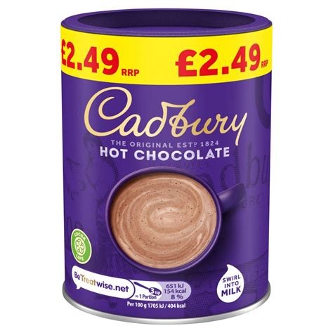 Cadbury Original Drinking Hot Chocolate 2 49 PMP 250g Bestway Wholesale