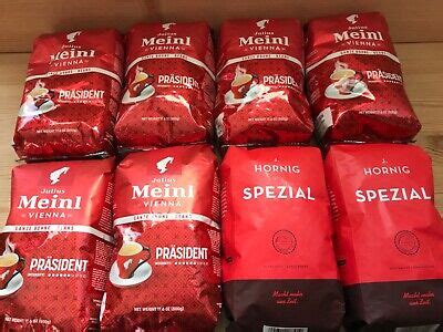 Julius Meinl Präsident und Hornig SPEZIAL 4 KG Kaffeebohnen 8 Pakete à