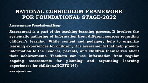 Main Points Of National Curriculum Framework For Foundational Stage