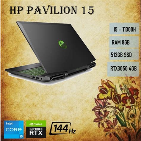 Jual LAPTOP HP PAVILION GAMING 15 DK2002TX I5 11300H Ram 8GB 512SSD