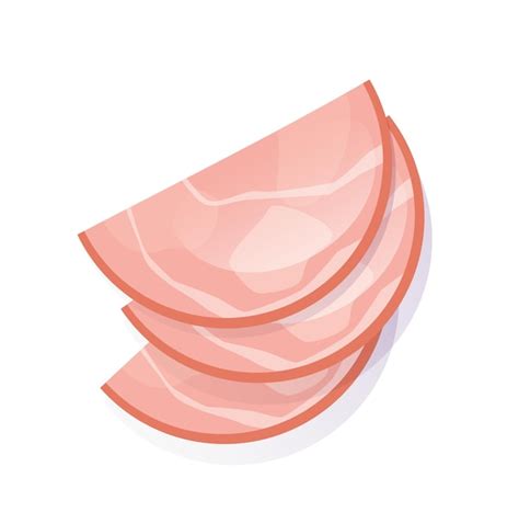 Premium Vector Sliced Ham Isolated Vector Illustration