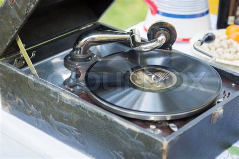 Antique Phonograph Record Player on ... | Stock image | Colourbox