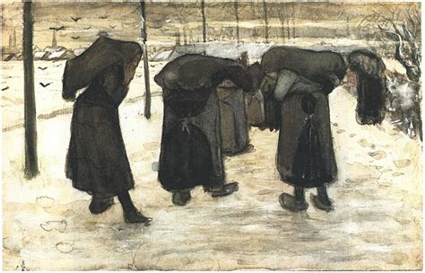 Women Miners By Vincent Van Gogh Watercolor