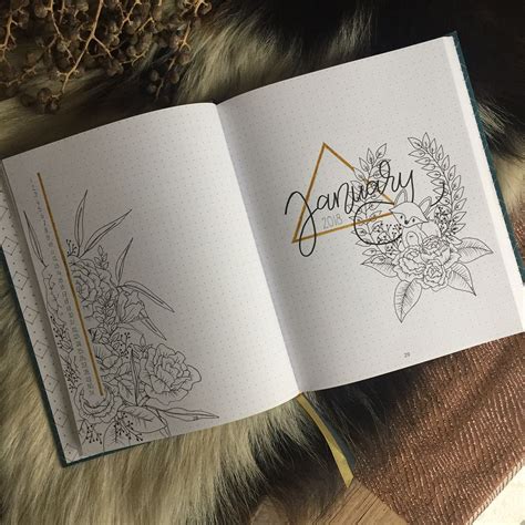 Bullet Journal Monthly Calendar Monthly Cover Page January Cover Page