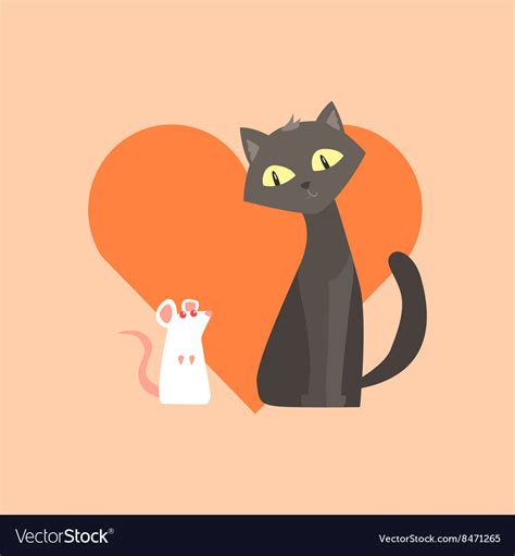 Cat and mouse friendship image Royalty Free Vector Image