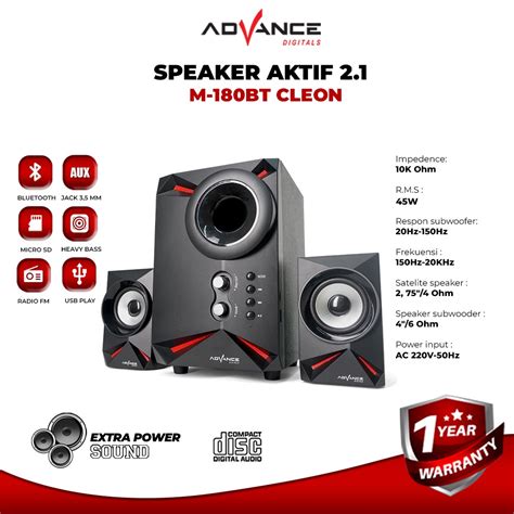 Jual Speaker Advance Aktif Portable M180BT Cleon Bluetooth Subwoofer