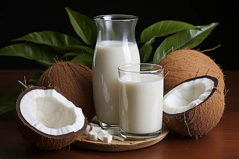 Premium Photo | Coconut Milk on White