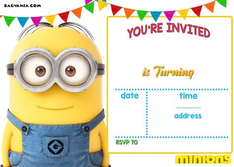 Minion Template Invitations