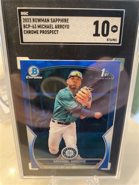 Bowman Chrome Prospects Sapphire Edition Michael Arroyo Rc Rookie