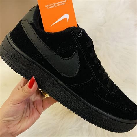 Nike Air Force Preto Camur A Unissex Masculino Feminino Shopee Brasil