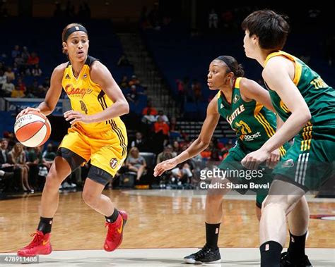 Skylar Diggins Of The Tulsa Shock Handles The Ball Against The News