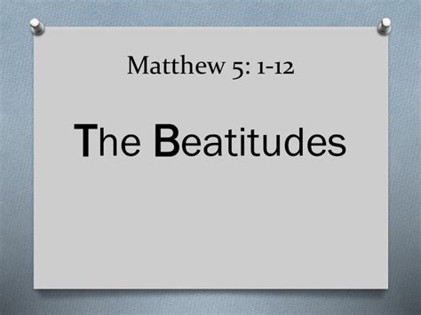 6 Beatitudes Powerpoint