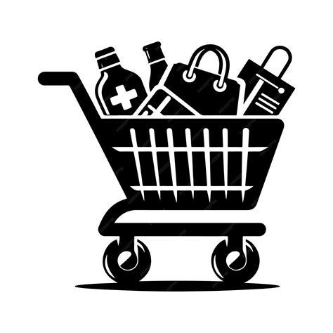 Premium Vector Shopping Cart Silhouette Vector Illustration