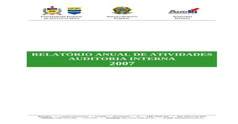 Audin Relatório Anual Atividades 2007audinufscbrfiles201108