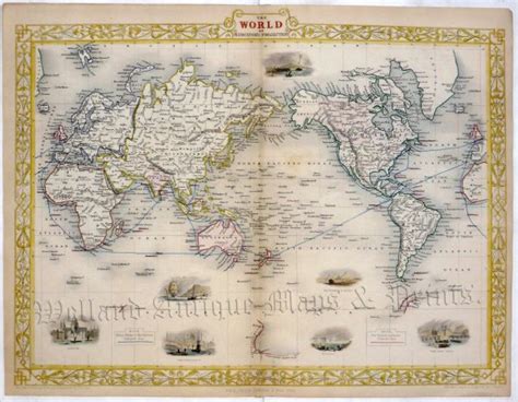 The World On Mercator S Projection By John Tallis J Rapkin C