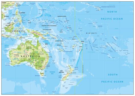 Continent Les Cartes De Locéanie Avec Les Pays