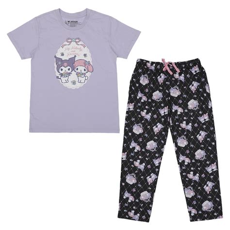 Kuromi And My Melody Women’s Lavender Sleepwear Set Xl