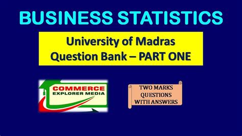 Business Statistics Two Marks With Answers And Five Marks With Key