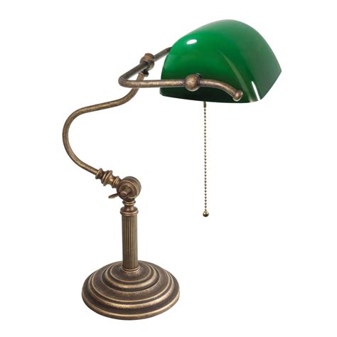 Lampe De Banquier Premium En Laiton Bronze Antique Lampe De Table