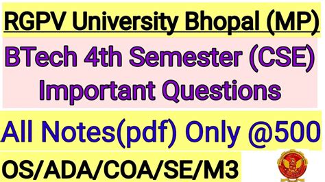 Important Questions Of Rgpv Btech Th Semester Rgpv Btech Th