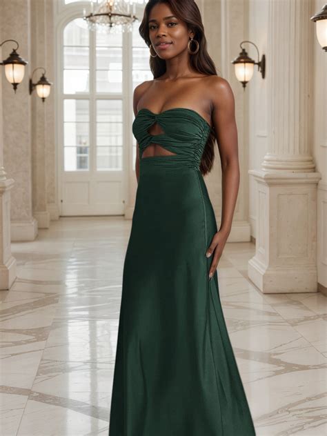 Hunter Green Prom Dresses Sheath Sweetheart Keyhole Long Prom Dress