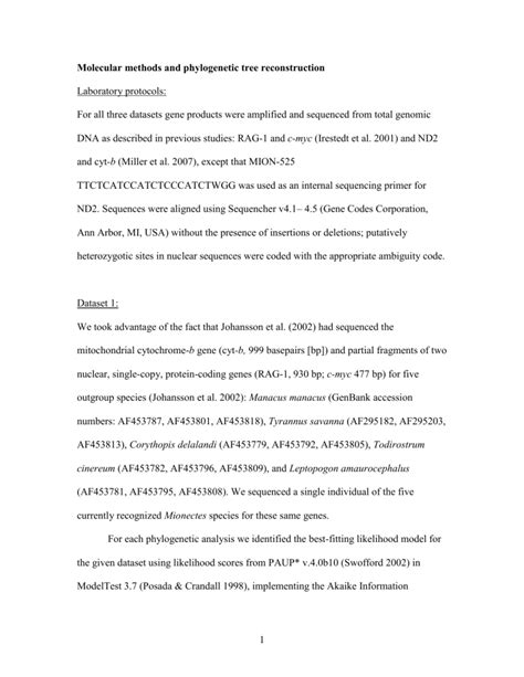 Expanded details of molecular methods and analyses