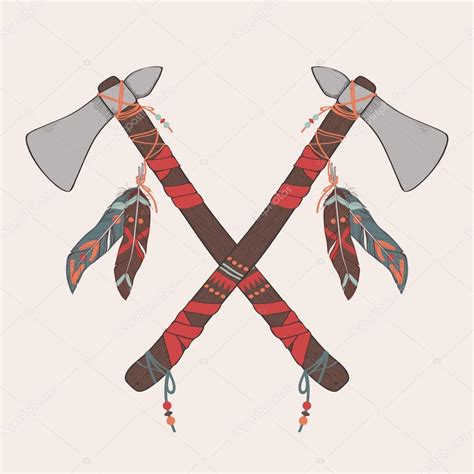 Native American Tomahawk Drawing - Tattoo Flash Print Native American ...