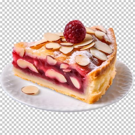 Premium Psd Delicious Strawberry Cake With Almonds Isolated On