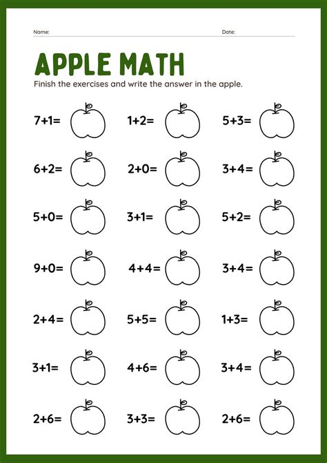 printable simple math worksheets  printable