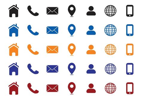 Contact Related Icon Set Essential Flat Stroke Circular Web Icon Set