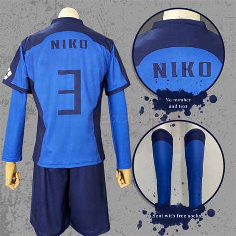 holoun blue lock cosplay jersey niko yukimiya costume football soccer