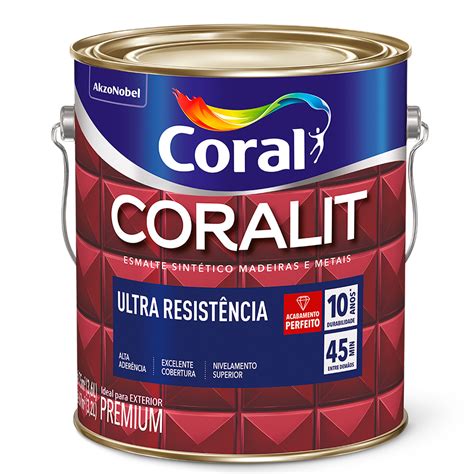 Tinta Coralit Ultra Resist Ncia Alto Brilho Vermelha Lt Coral