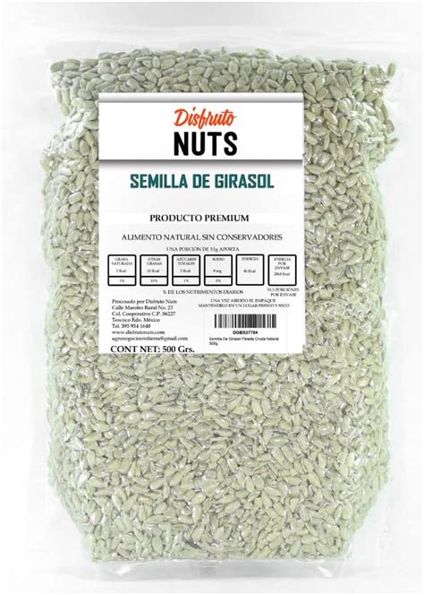 Semilla De Girasol Pelada Cruda Natural 500g Frutos Secos Amazon