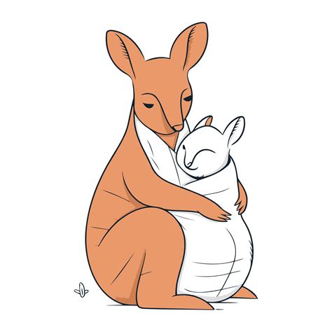 Kangaroo and baby. Vector illustration of a kangaroo and baby. 33239192 ...