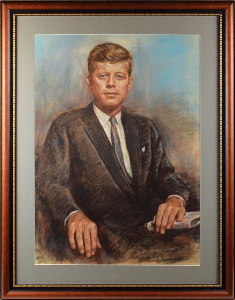 John F Kennedy Original Pastel Portrait Artwork By Louis Lupas