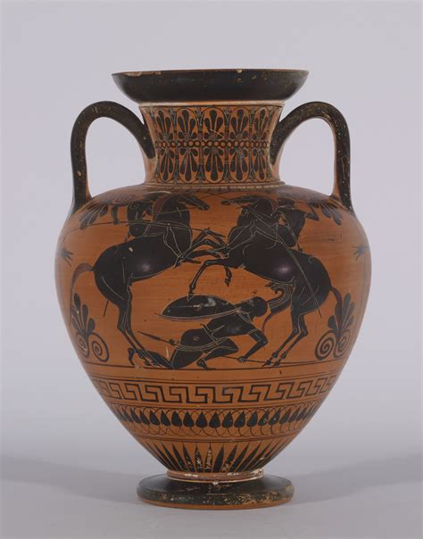 Amphora with Ajax Carrying the Dead Achilles | The Walters Art Museum