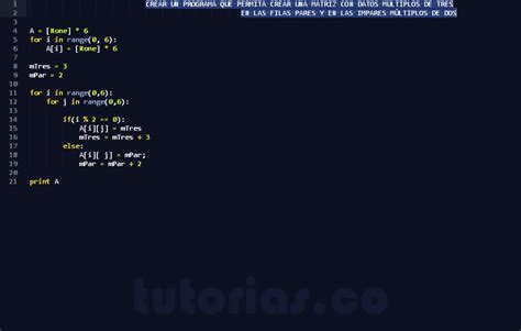 Arrays Python Filas Multiplos De Tres Y Dos Tutorias Co