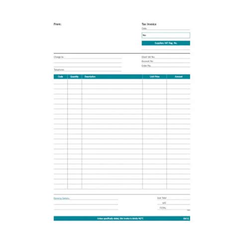 Rbe A4 Duplicate Invoice Pad 50 Sets