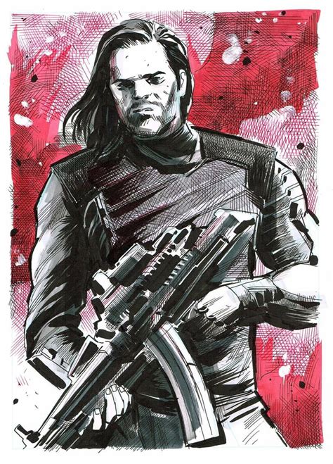 Winter Soldier Bucky Barnes Original A5 Sketch Etsy