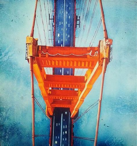 Solve Golden Gate Bridge San Francisco California Watercolor Painting