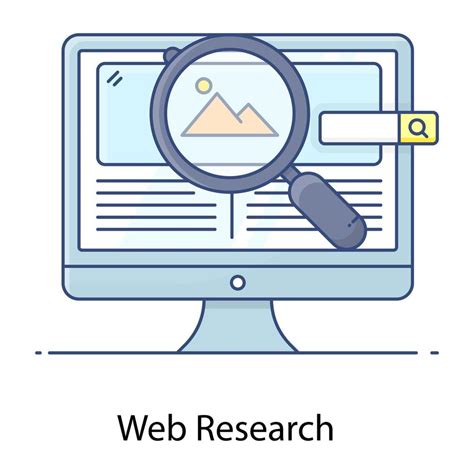 Web research flat outline icon, graphic research 5232555 Vector Art at ...