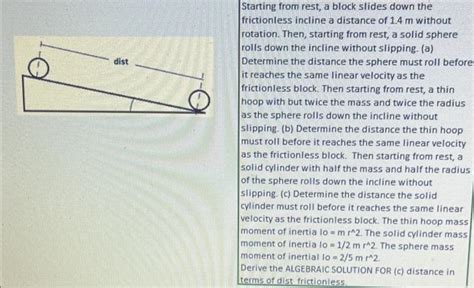 Solved Starting From Rest A Block Slides Down The Chegg