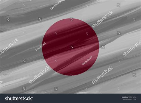 Japanese Painted Drawn Vector Flag Dramatic Stock Vector Royalty Free